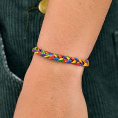 Rainbow Wide Braid Bracelet