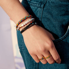 Rainbow Wide Braid Bracelet