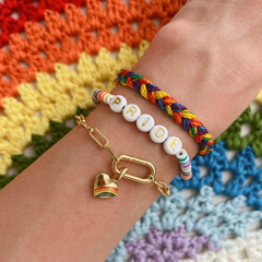 Rainbow Wide Braid Bracelet