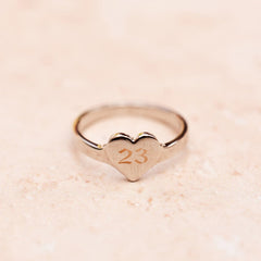 Engravable One Heart Ring
