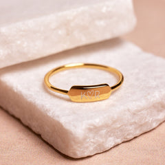 Demi-Fine Engravable Bar Ring