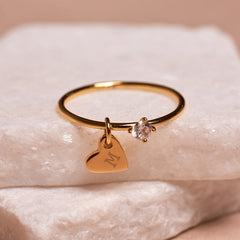 Demi-Fine Engravable Heart Ring