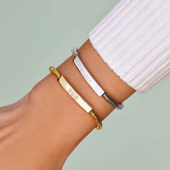 Engravable Disc Bead Stretch Bracelet