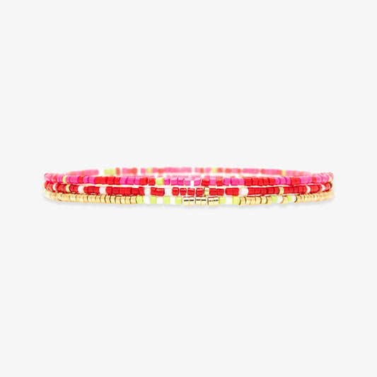 Strawberry Fields Stretch Bracelet Set of 3