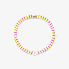 Raspberry Alphabet Stretch Bracelet