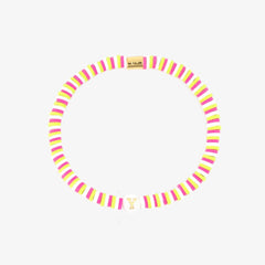 Raspberry Alphabet Stretch Bracelet