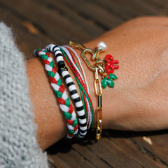 Black and White Alphabet Stretch Bracelet