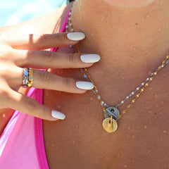 Starburst Disc Toggle Necklace