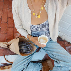 Harper Enamel Mushroom Statement Charm