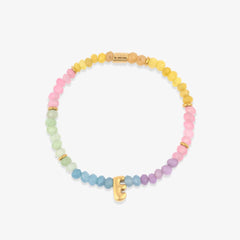 Initial Ombre Stone Bead Stretch Bracelet