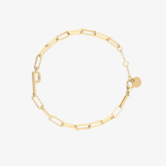 Initial Paperclip Chain Bracelet