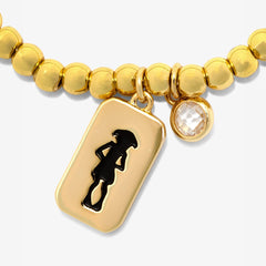 Dobby Metal Bead Stretch Bracelet