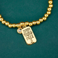 Dobby Metal Bead Stretch Bracelet