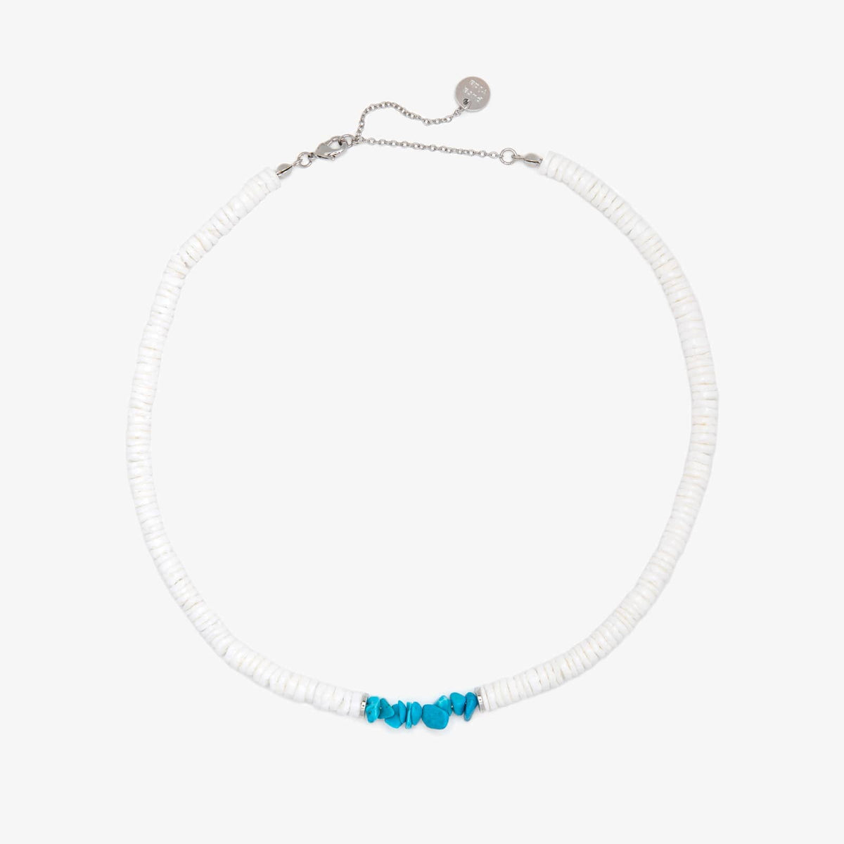 Puka Shell & Turquoise Chip Choker
