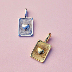 Harper Textured Heart Charm