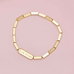Engravable Rectangle Bead Stretch Bracelet