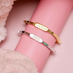 Engravable Rectangle Bead Stretch Bracelet