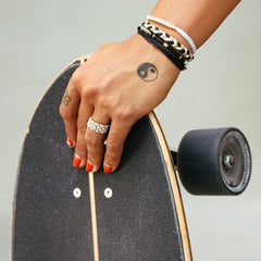 Checkerboard Bead Stretch Ring