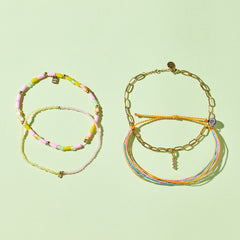 Sarita Mixed Seed Bead Stretch Anklet