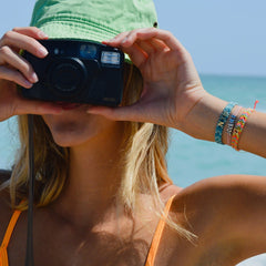Watermelon Woven Chevron Bracelet