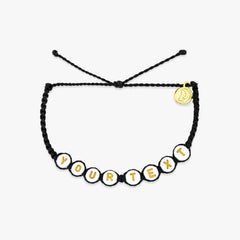 White Alphabet Bead Bracelet