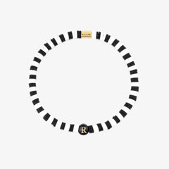 Black and White Alphabet Stretch Bracelet