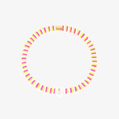 Raspberry Alphabet Stretch Bracelet