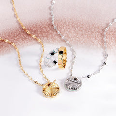 Scallop Enamel Ring Band