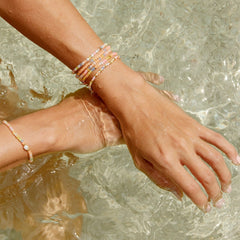 Blooming Frosted Bead Stretch Bracelet