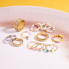 Wide Enamel Stripe Fidget Ring