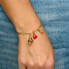 Harper Enamel Puffy Heart Charm