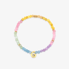 Initial Ombre Stone Bead Stretch Bracelet