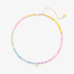 Initial Ombre Stone Bead Choker