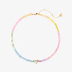 Initial Ombre Stone Bead Choker