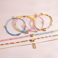 Initial Pearl & Seed Bead Stretch Bracelet