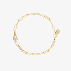 Initial Paperclip Chain Bracelet