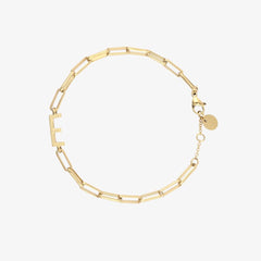 Initial Paperclip Chain Bracelet