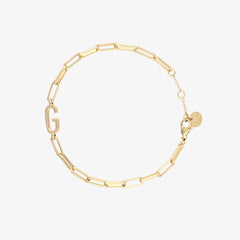 Initial Paperclip Chain Bracelet