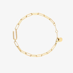 Initial Paperclip Chain Bracelet