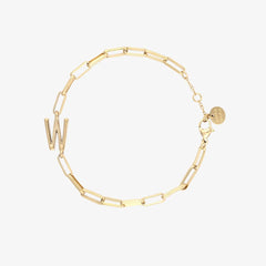 Initial Paperclip Chain Bracelet