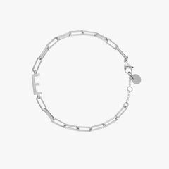 Initial Paperclip Chain Bracelet